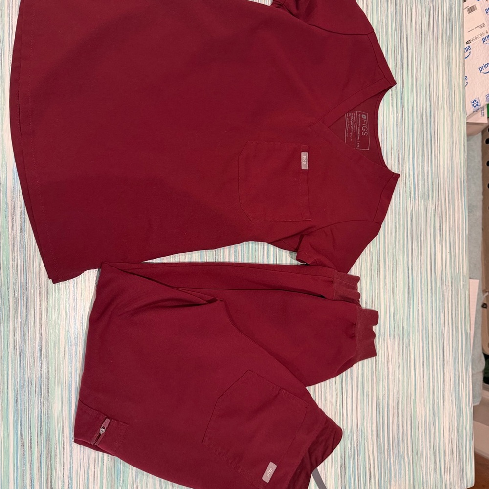 Figs Maroon Medical Scrub Set